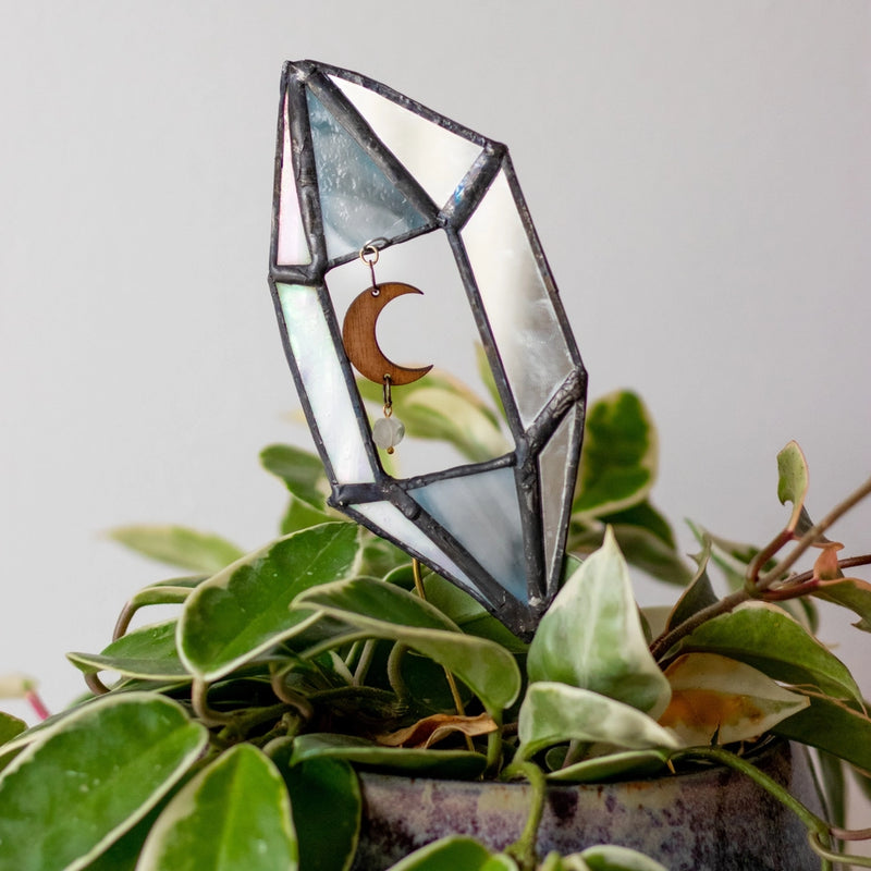 Stained Glass Crystal Plant Stake - Cosmic & Cool