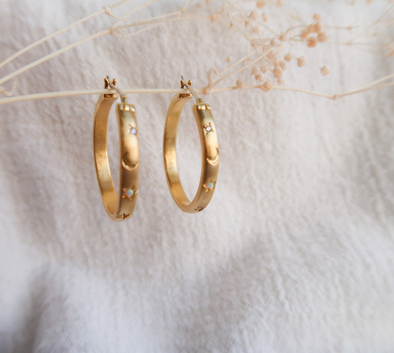 The Dreams That Are Answered Celestial Hoop Earrings