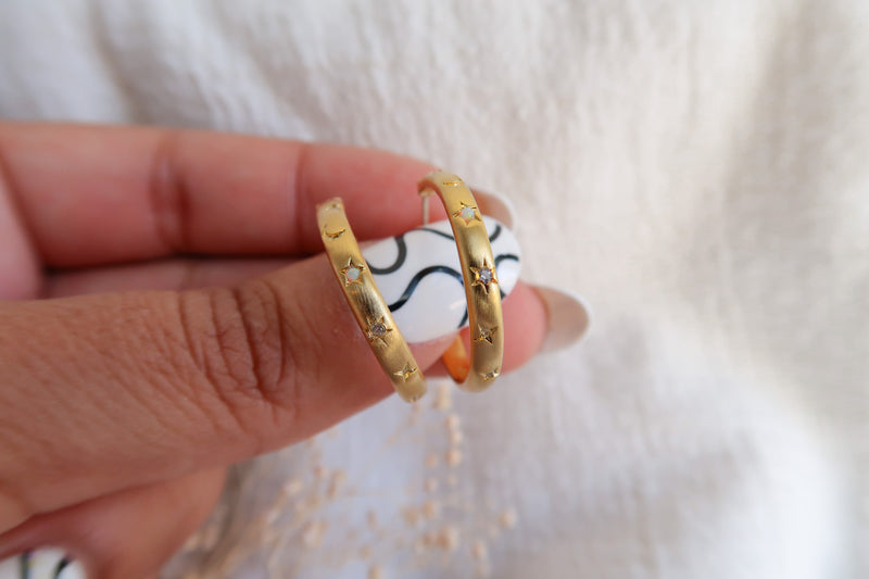 The Dreams That Are Answered Celestial Hoop Earrings
